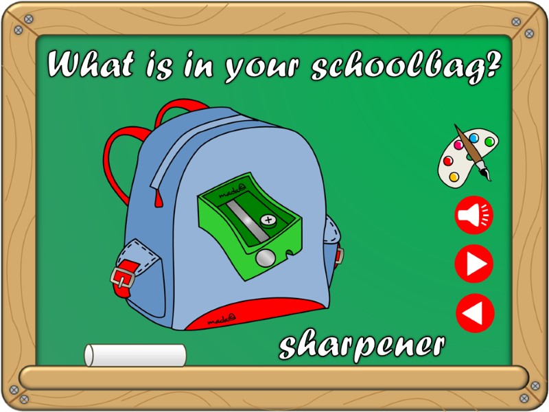 What is in your schoolbag? sharpener
